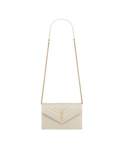 POCHETTE ENVELOPE CON CATENA CASSANDRE CLASSICA IN PELLE GRAIN DE POUDRE