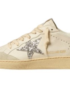 Ball Star con stella in glitter argento e talloncino in glitter rosa