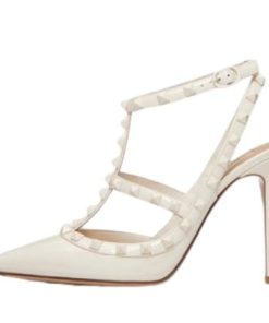 D?COLLET? ROCKSTUD IN VERNICE CON CINTURINI E BORCHIE IN TONO 100MM