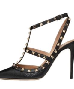 D?COLLET? ROCKSTUD IN VITELLO GRANATO CON CINTURINI 100MM