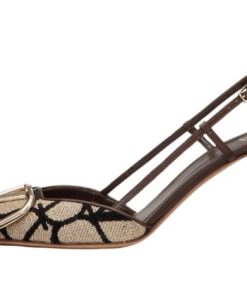 D?COLLET? SLINGBACK VLOGO SIGNATURE IN TOILE ICONOGRAPHE 80MM