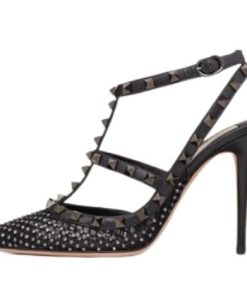 D?COLLET? ROCKSTUD IN RETE CON CRISTALLI E CINTURINI 100MM