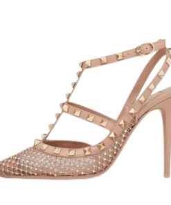 D?COLLET? ROCKSTUD IN RETE CON CRISTALLI E CINTURINI 100MM
