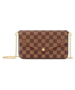 F?licie Damier Ebene Canvas Clutch 21cm