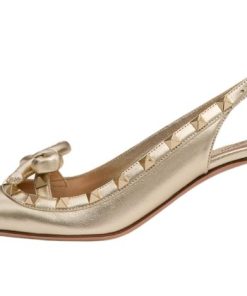 D?COLLET? SLINGBACK ROCKSTUD BOW IN NAPPA LAMINATA E BORCHIE IN TONO 60MM