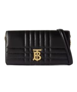 Ladies Lola Geldb?rse mit Riemen Schwarz 23 cm