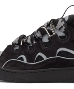 Curb Trainers In Black Leather