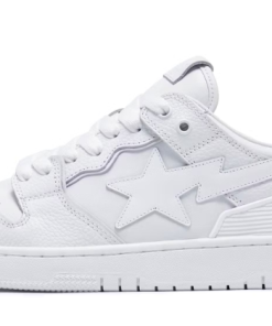 Triple White Patent Leather Sta Logo
