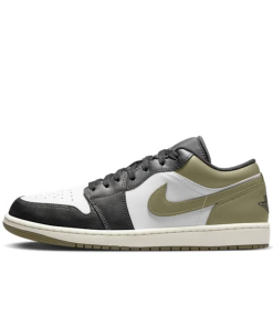 Air Jordan 1 Low "Black White Medium Olive"